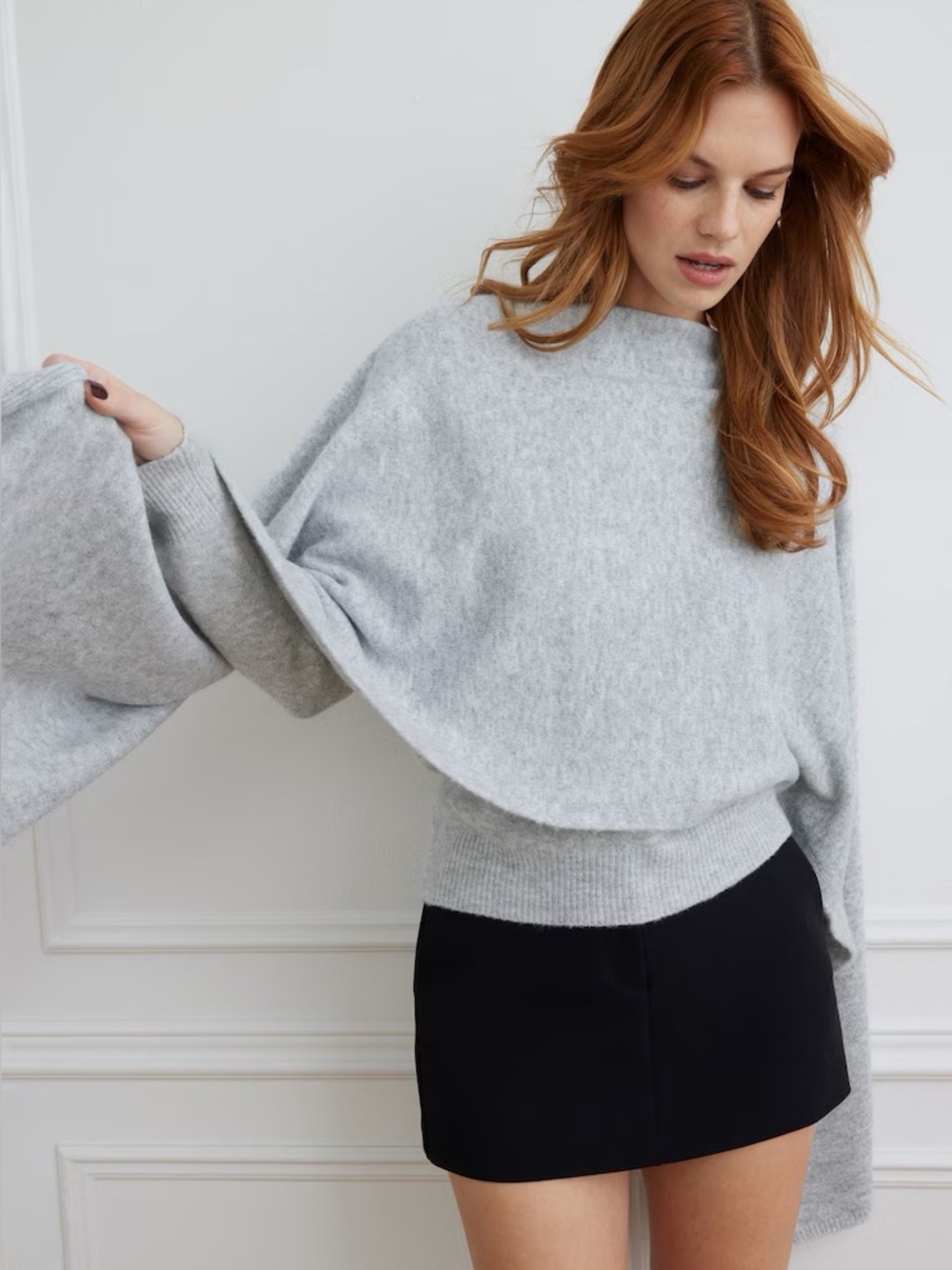 Dynamite Heather Grey Heavenlyarn Wide Scarf